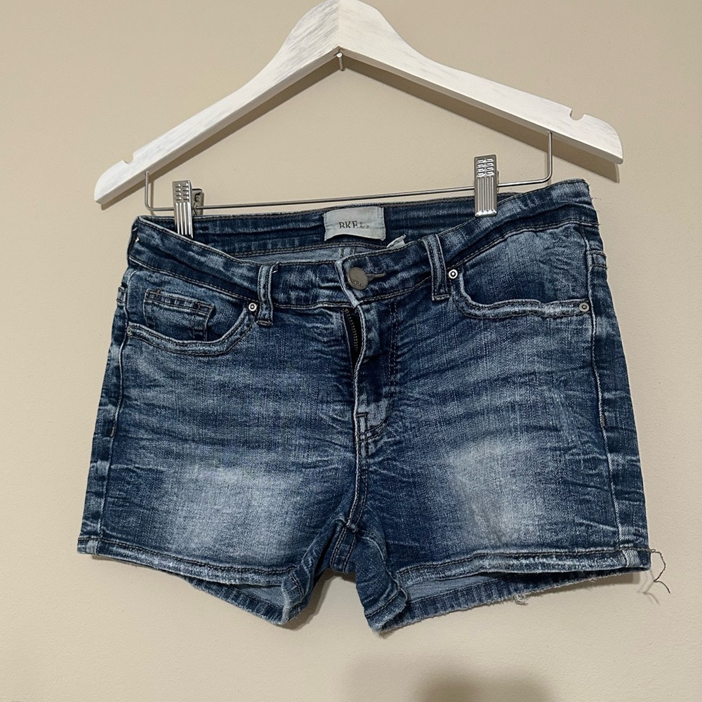BKE Women's Denim Jean Shorts - Dark Blue Wash
